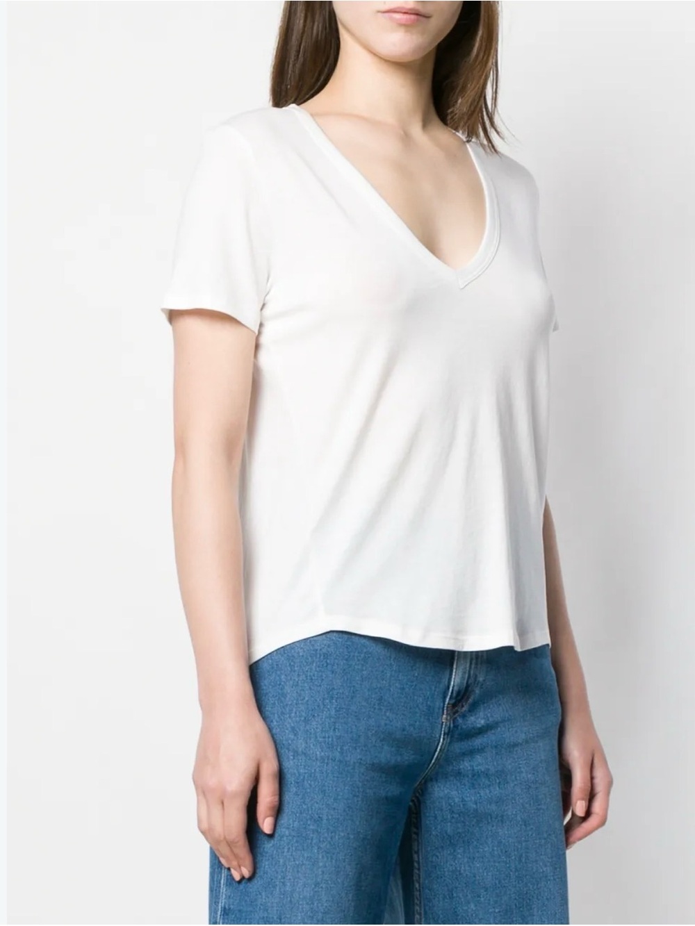 Veronica Beard  White V-Neck Short Sleeve Tee